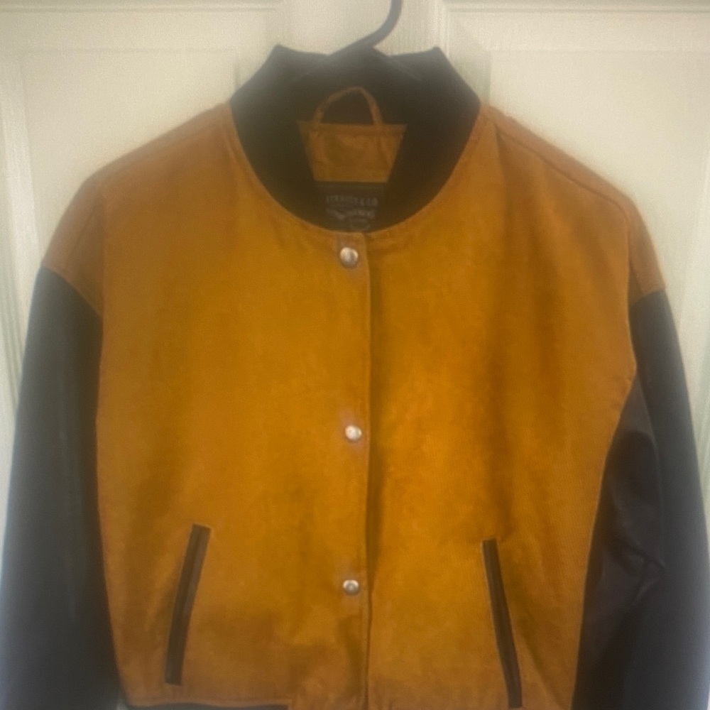 Levi’s Women’s Mixed Media Varsty Bomber Jacket Tan NWT XS